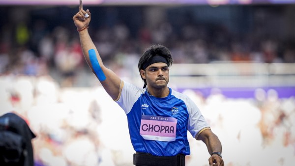 Neeraj Chopra dari India berkompetisi di babak kualifikasi lempar lembing putra di Olimpiade Musim Panas 2024 di Paris, Prancis.