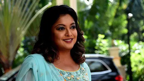 Getty Images Aktris Bollywood Tanushree Dutta menghadiri acara untuk saluran televisi berita India Aaj Tak pada 23 Oktober 2018 di Mumbai.