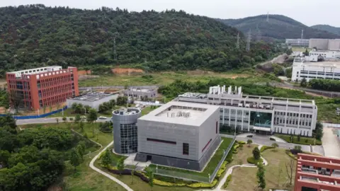 Getty Images Pemandangan udara menunjukkan kampus Institut Virologi Wuhan di provinsi Hubei tengah, Tiongkok 