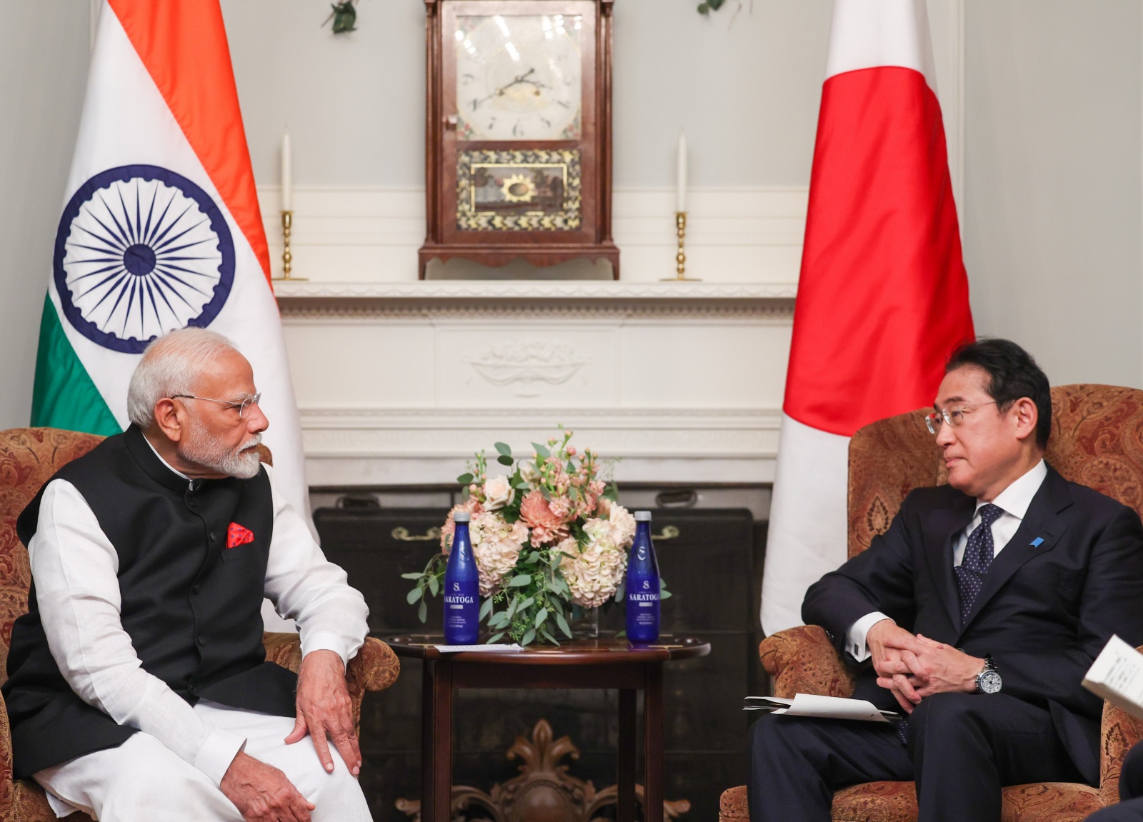 Perdana Menteri Narendra Modi bersama Perdana Menteri Jepang Fumio Kishida pada Quad Summit di Delaware, AS. (Foto: X/@narendramodi)