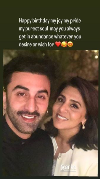 Neetu Kapoor mengucapkan selamat ulang tahun kepada Ranbir Kapoor