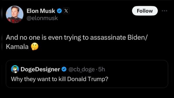 tweet Musk tentang Biden