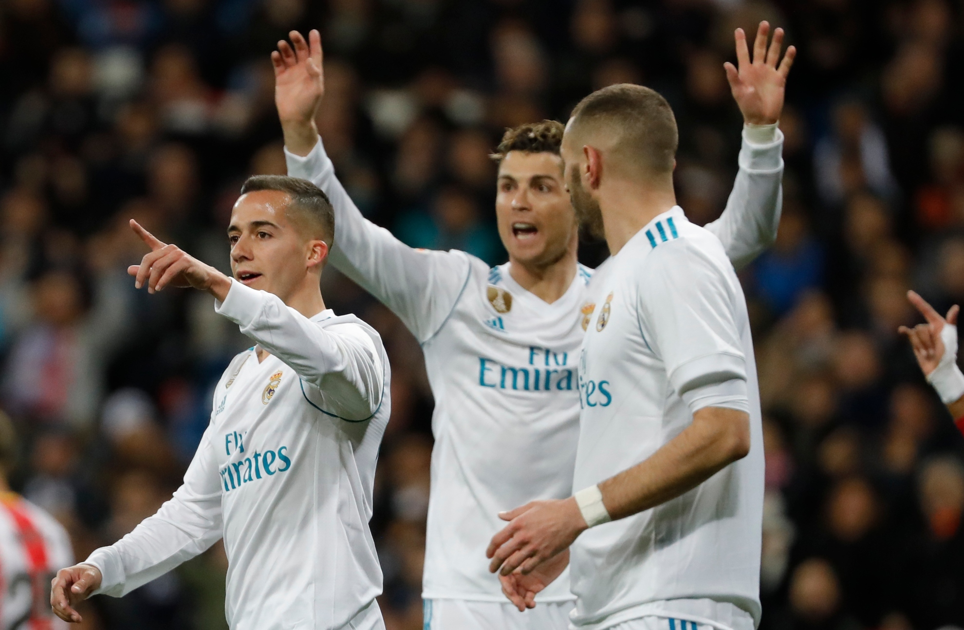 Lucas Vazquez, Cristiano Ronaldo, Benzema.