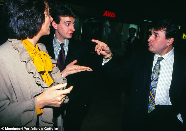 Giancarlo Parretti bersama istrinya Beatrice Jannozzi dan putranya Mauro Parretti pada tahun 1980-an