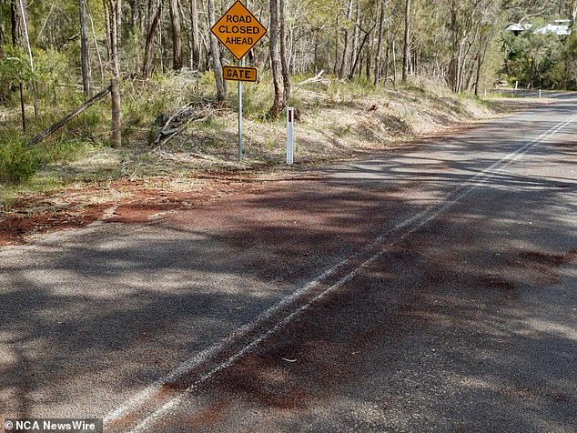 Serbuk gergaji digambarkan di jalan di Wilton Park Road, dekat tempat ditemukannya mayat anak laki-laki berusia 15 tahun