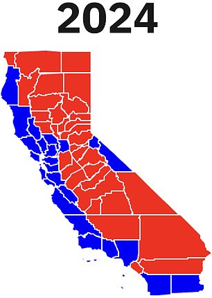 Bagaimana daerah California memberikan suara pada tahun 2024