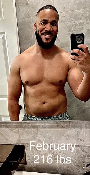 Sam Tejada, 36, dari Florida, berfoto sebelum menurunkan berat badan