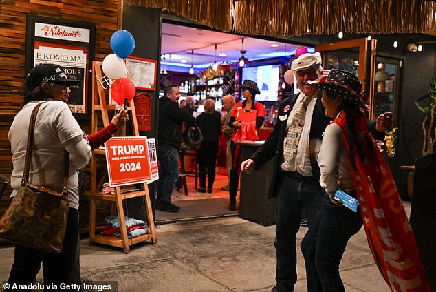 Pendukung Trump berkumpul di Partai Pengawasan Partai Republik di San Francisco Selatan di San Carlos, California