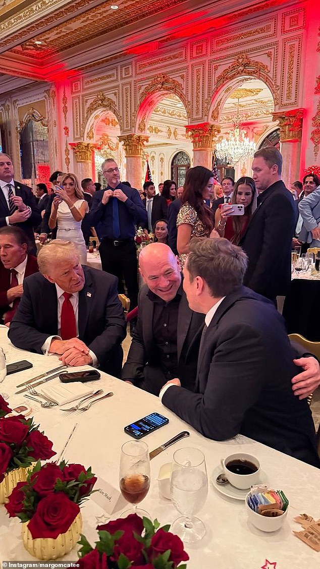 Donald Trump, Dana White, Elon MuskMalam pemilihan Donald Trump